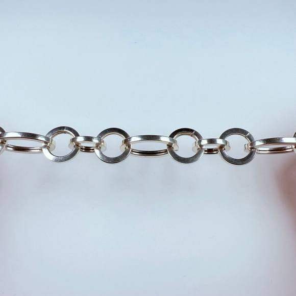 Modernist Large Dyadema 20mm Integrated Links Sterling Silver 925 Bracelet Italy - Picture 7 of 11